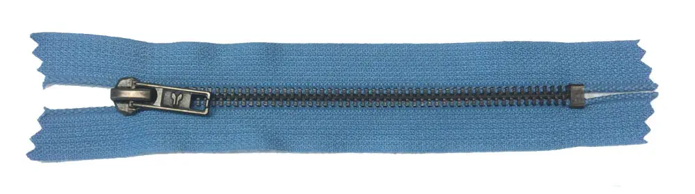 Reißverschluss blau jeans, 014 cm Metall nicht teilbar 6 mm Kette