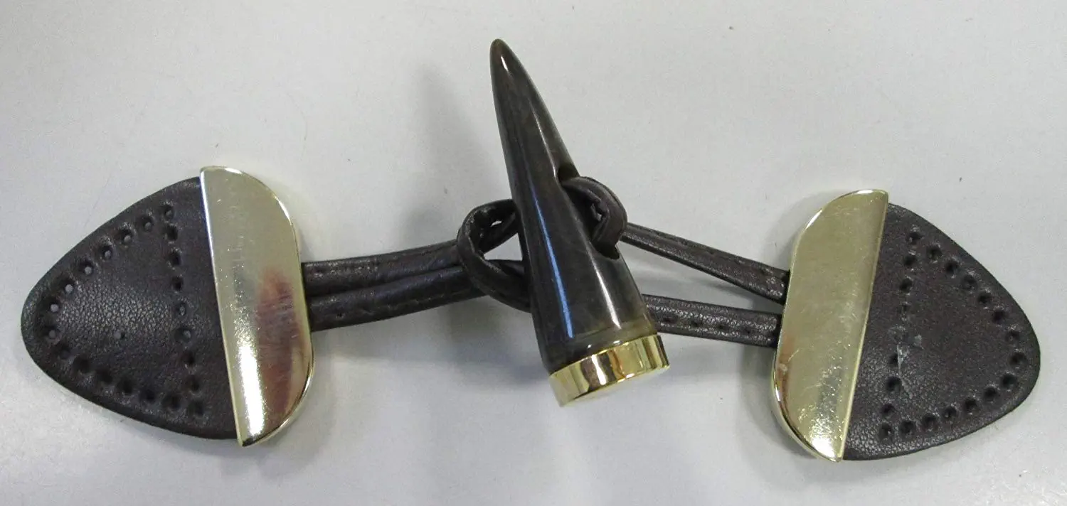 Knebelverschluß braun mit goldfarben