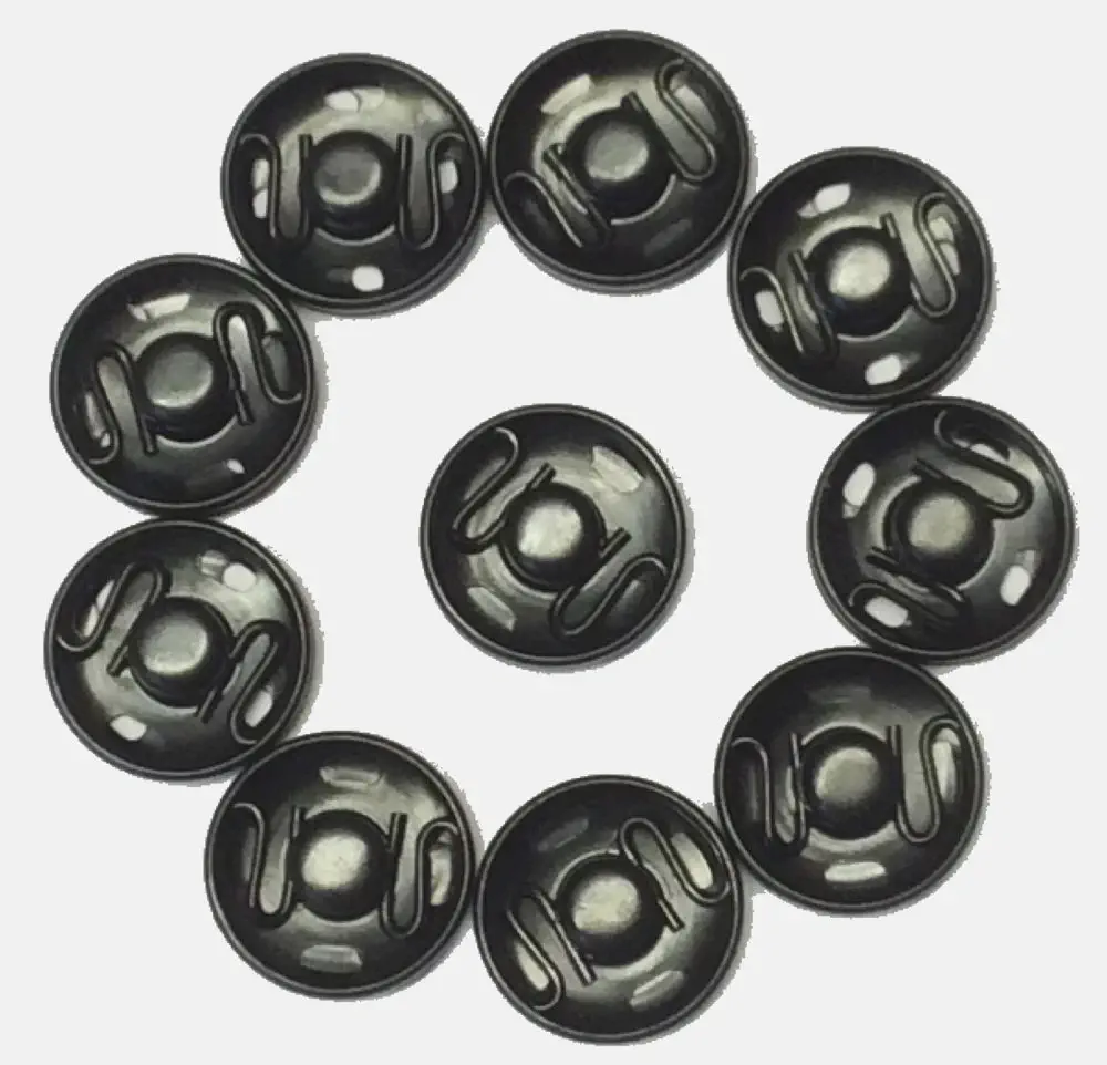 10 Druckknöpfe zum Annähen Metall schwarz 21 mm