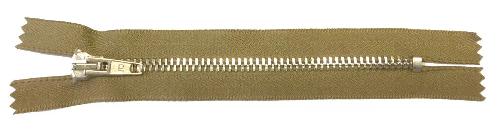 Reißverschluss beige ocker, 014 cm Metall nicht teilbar 6 mm Kette R