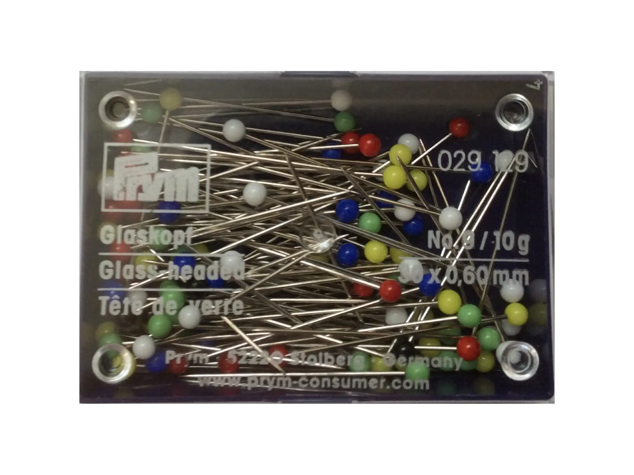 Prym 029129 Glaskopfnadeln 0,60 x 30mm bunt