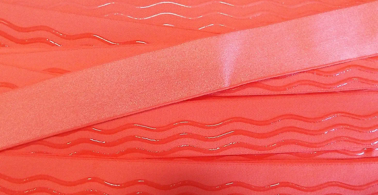 Gummiband mit Silikon Beschichtung 30 mm apricot