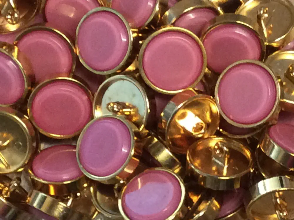 30 Knöpfe rosa/gold 18 mm