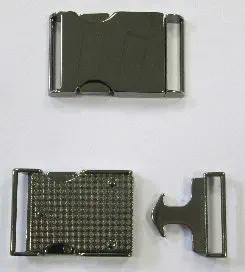 Steckschnalle hochglanz alt silber 30 mm
