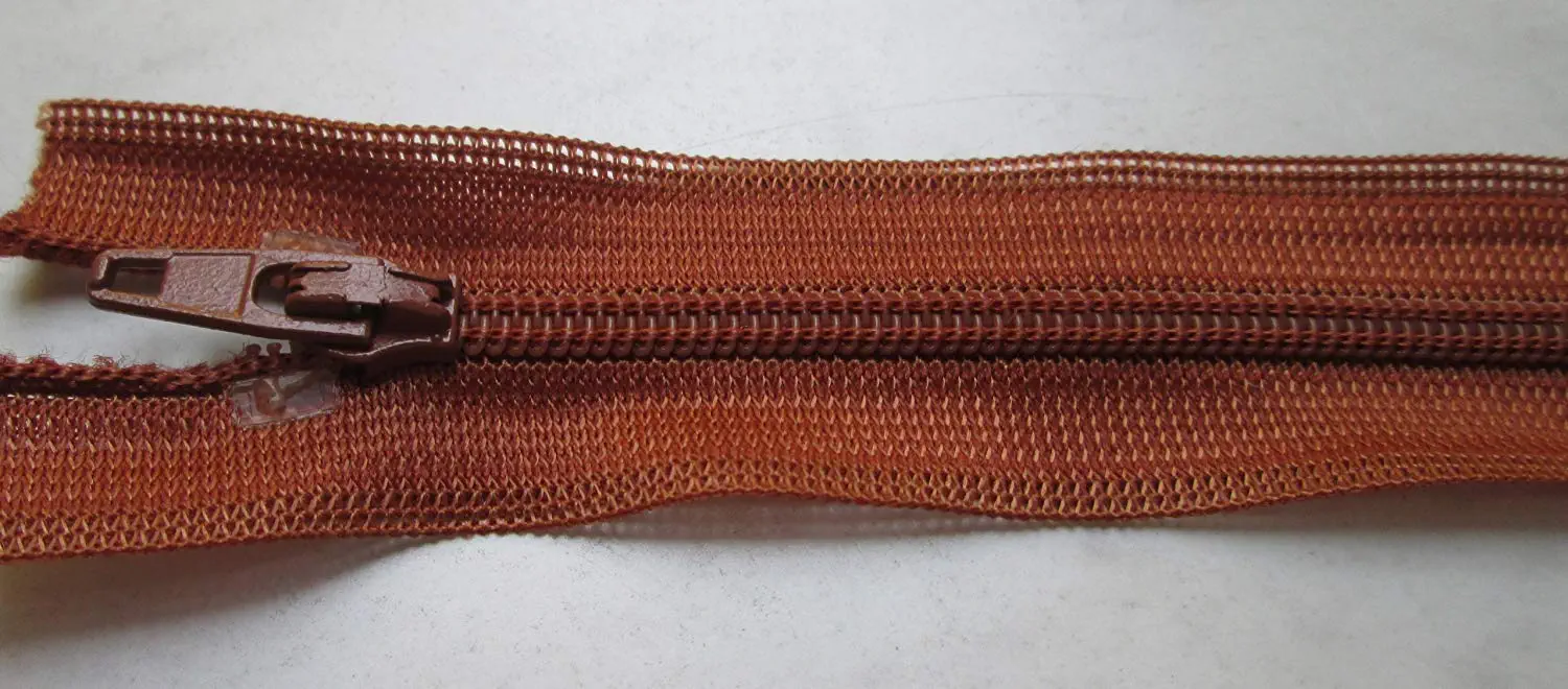 Reißverschluss braun terracotta, 014 cm Kunststoff nicht teilbar