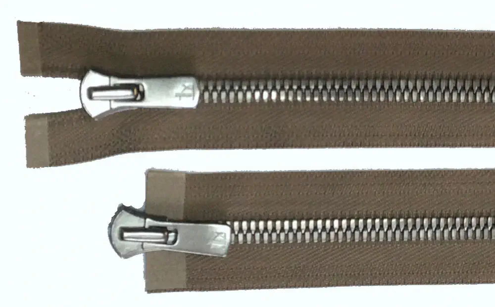 Reißverschluss braun, 062 cm Metall teilbar 2-Wege