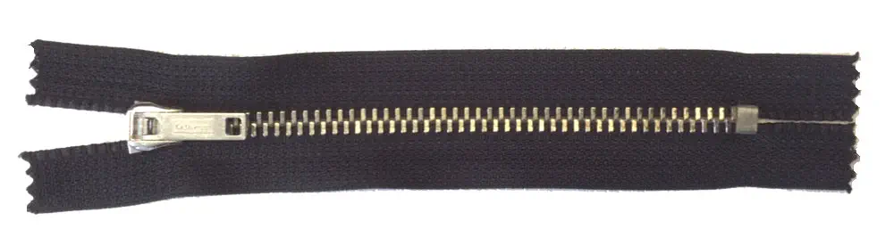 Reißverschluss grau dunkel anthrazit, 012 cm Metall nicht teilbar 6 mm Kette R