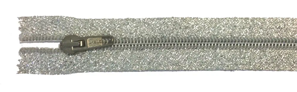 Reißverschluss silber Lurex, 054 cm Kunststoff nicht teilbar R