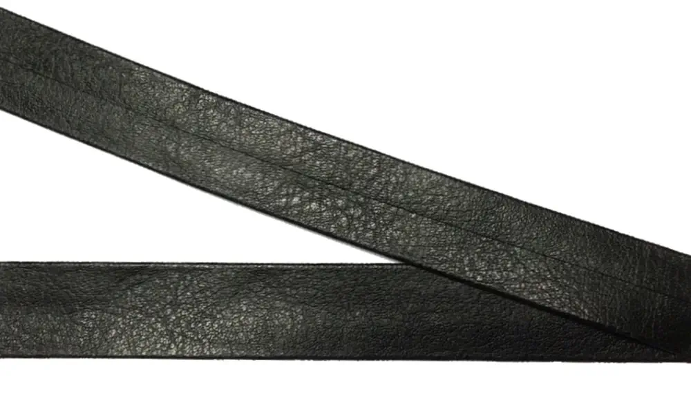 Einfaßband/Kunstleder 15 mm vorgefalzt schwarz