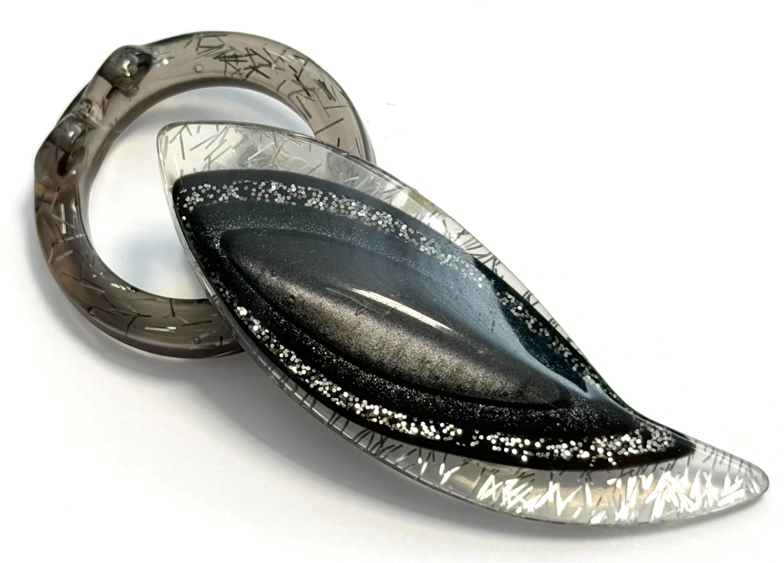 Bekleidungsverschluss Kunststoff mit Metallclip+Kunstoff Öse Gegenstück schwarz