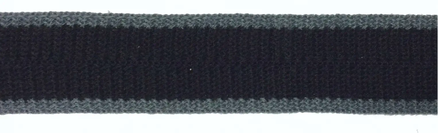 Wolltresse Einfaßband schwarz/grau 35 mm