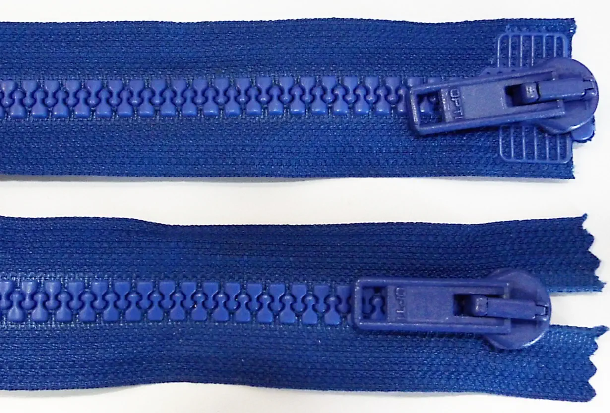Reißverschluss blau royalblau, 061 cm Kunststoff teilbar 2-Wege Krampe