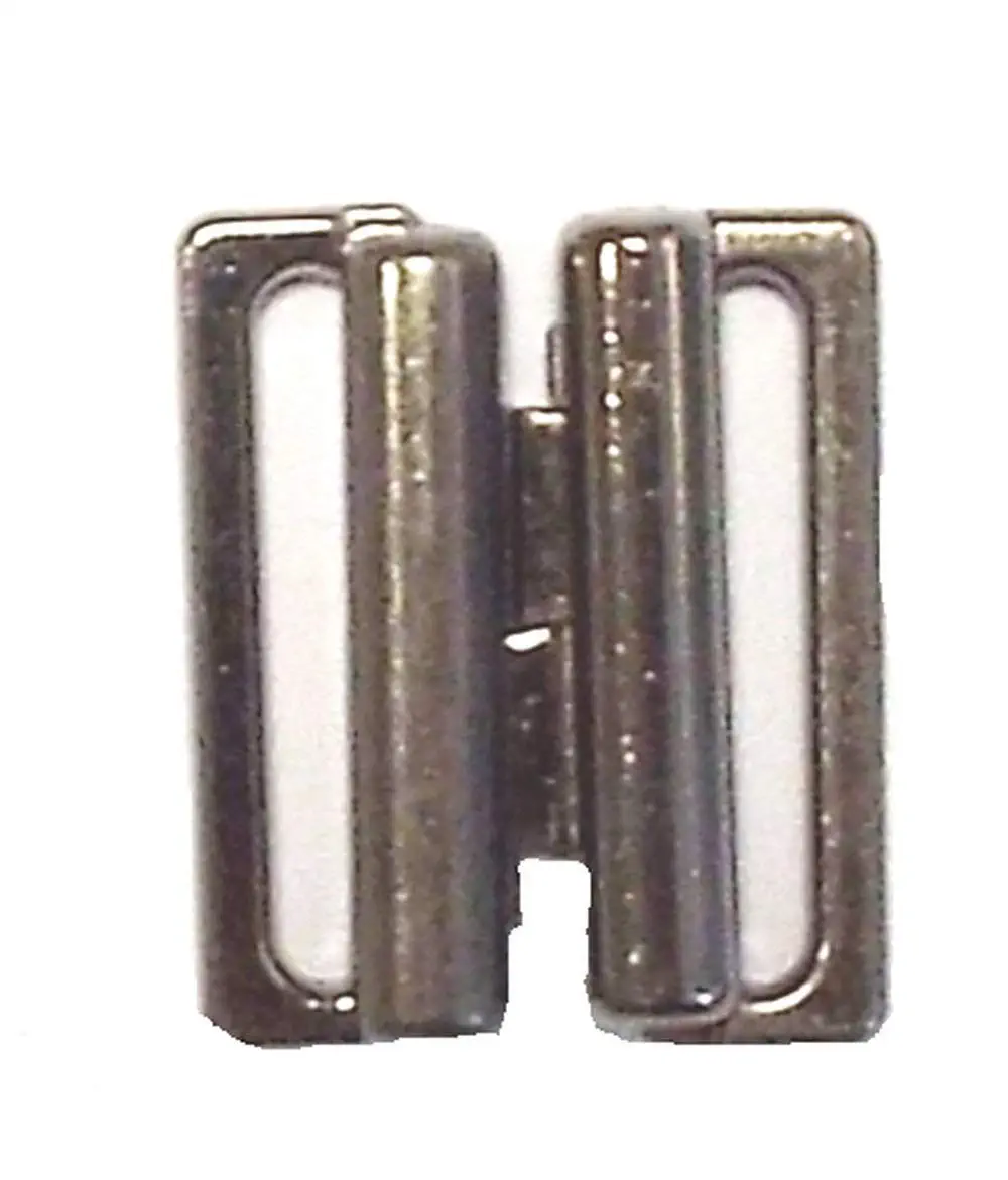 Bikiniverschluss 20 mm Metall alt silber