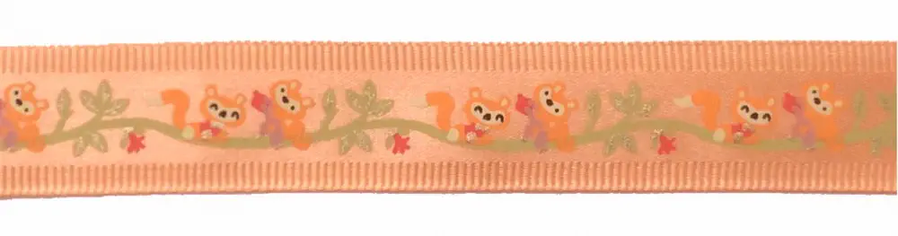 1,85 m Satinband apricot 20 mm Eichhörnchen