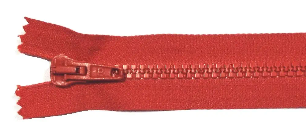 Reißverschluss rot, 062 cm Kunststoff teilbar Krampe R