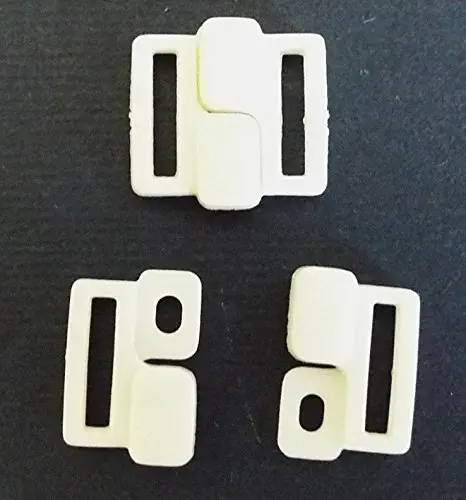 2 Bikiniverschlüsse weiß 10 mm