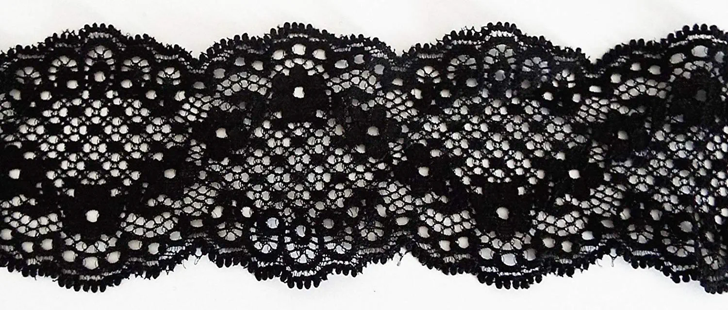 Dessousspitze elastisch 065 mm schwarz
