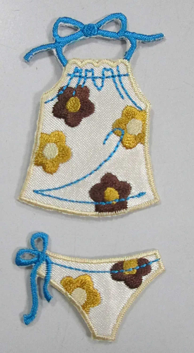 Applikation "Blümchentankini" 55 x 35 mm und 40 x 30 mm