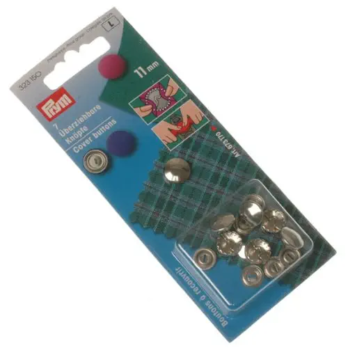 Prym 323150 Überziehbare Knöpfe ohne Werkzeug 11 mm silber