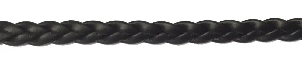 Kordel 8 mm schwarz Kunstleder geflochten