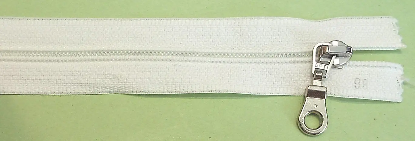 Reißverschluss weiß, 086 cm Kunststoff teilbar Spirale
