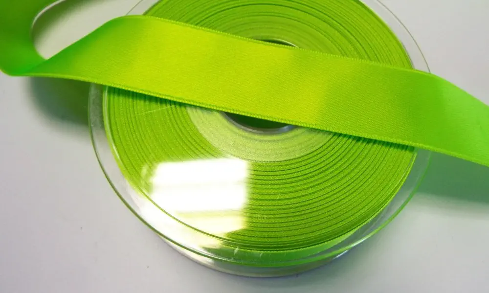 Satinband Double Face 040 mm neon grün