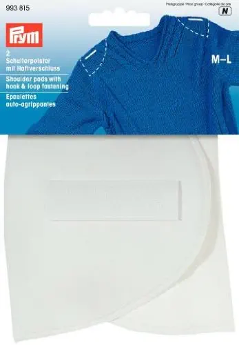 Prym 993815 Schulterpolster Halbmond Haftverschluß PA M-L weiß