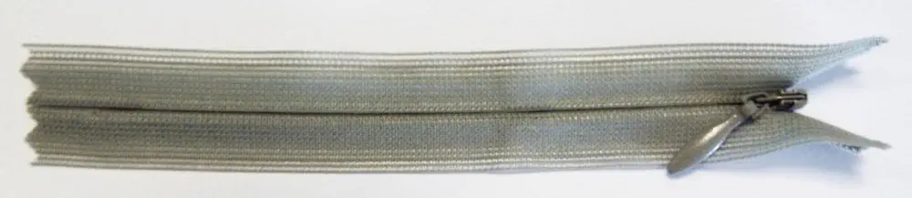 Reißverschluss grau, 012 cm Kunststoff nahtverdeckt