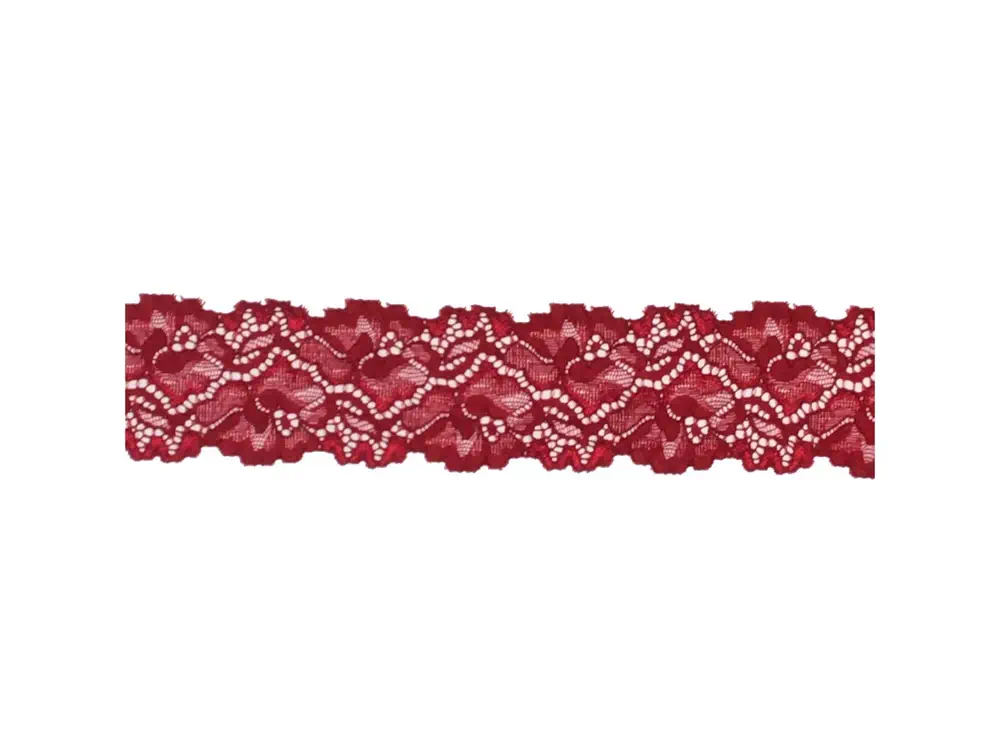 2 m Dessousspitze elastisch 055 mm kirschrot