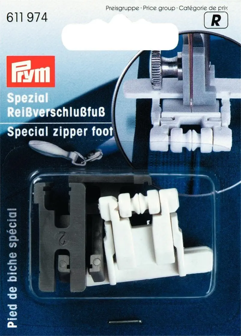 Prym 611974 Reißverschluß-Fuß für Nähmaschinen für unsichtbare/nahtverdeckte Reißverschüsse
