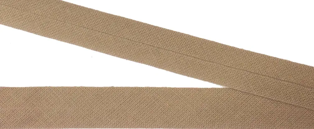 Bw-Schrägband 15 mm beige vorgefalzt