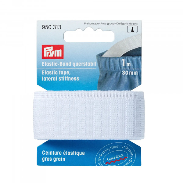 Prym 950313 Elasic-Band querstabil 30mm weiß 1m