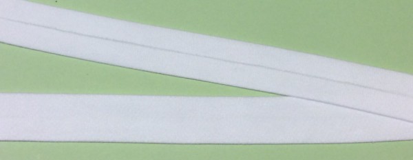Jersey Einfassband Sweat elastisch weiß 20 mm vorgefalzt