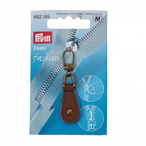 Prym 482145 Fashion-Zipper Lederimitat braun