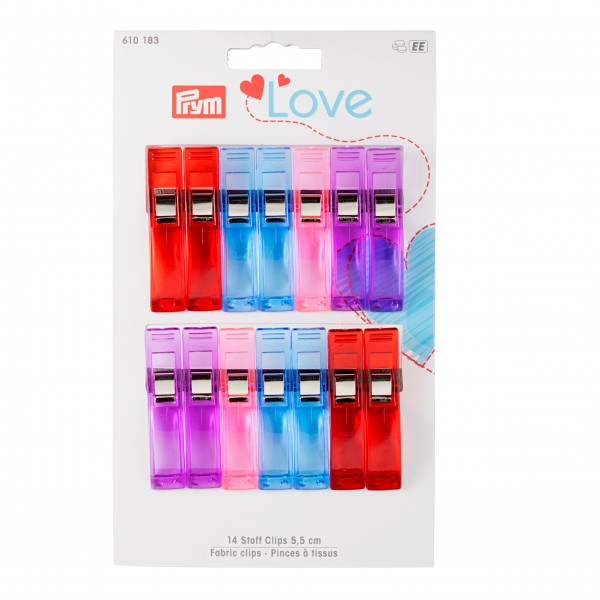 Prym 610183 Stoff Clips Prym Love 5,5cm, 14 Stück