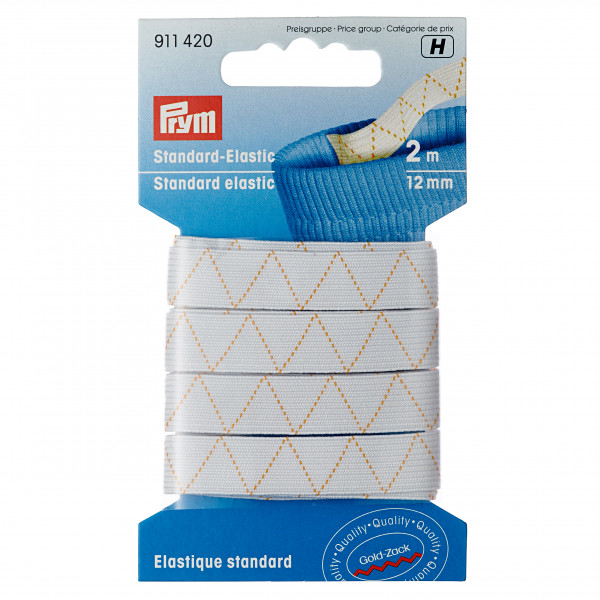 Prym 911420 2 m Standard-Elastik 12 mm weiß