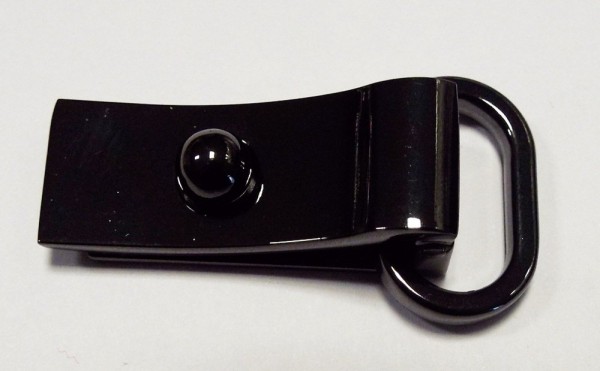 Bekleidungsverschluß schwarz / silber zum einhaken 45 x 25 mm