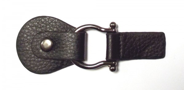 Bekleidungsverschluss schwarz mit Druckknopf 115 x 40 mm