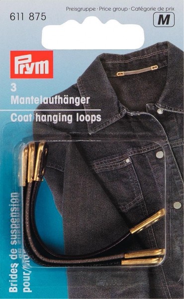 Prym 611875 Mantelaufhänger Kunstleder farbig sortiert