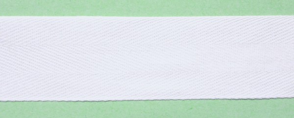 100 m Baumwollband 11 mm weiß 100% Baumwolle