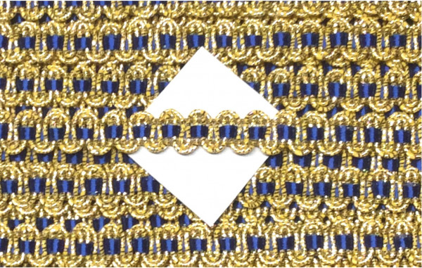 Borte Lurex 10 mm gold blau