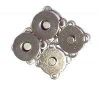 2 Magnetverschlüsse 18 mm silber zum Annähen 2 Magnetverschlüsse 18 mm silber zum Annähen