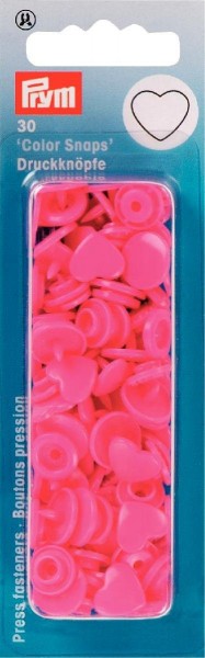 Prym 393347 Nähfrei-Druckknopf Color Snaps Herz pink