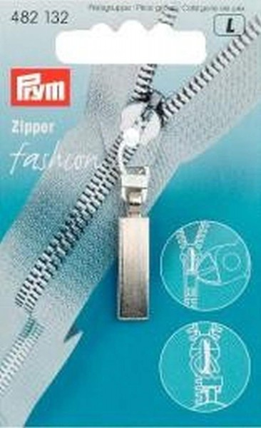 Prym 482132 Fashion-Zipper Classic mattsilber
