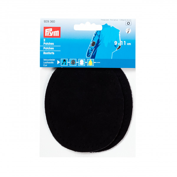 Prym 929360 Patches Veloursleder, zum Aufnähen, 9 x 11cm, schwarz