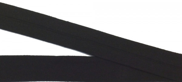 3 m Jersey Einfassband Sweat elastisch schwarz 20 mm vorgefalzt