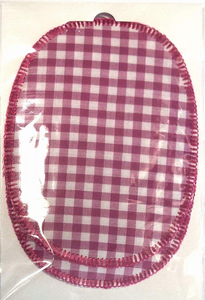 1 Paar Patches/Bügelflicken Karo pink 11,5 x 9 cm