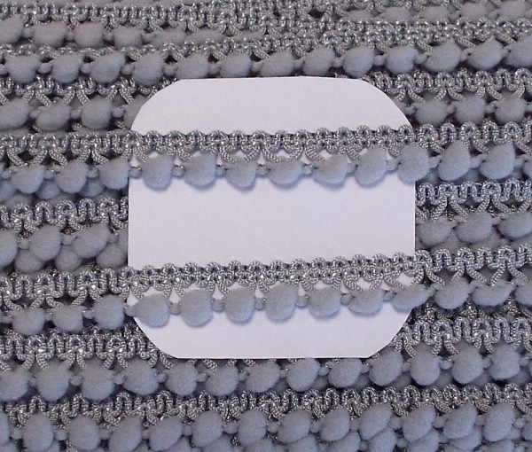 Pomponborte grau 10 mm