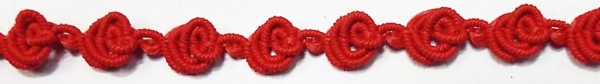 Borte in Knötchen gelegt zu kleinen Rosen matt 8 mm rot