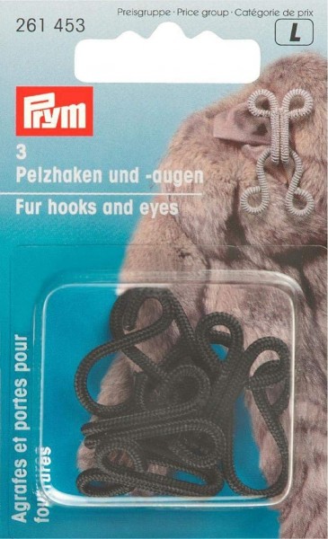 Prym 261453 Pelzhaken und Augen schwarz